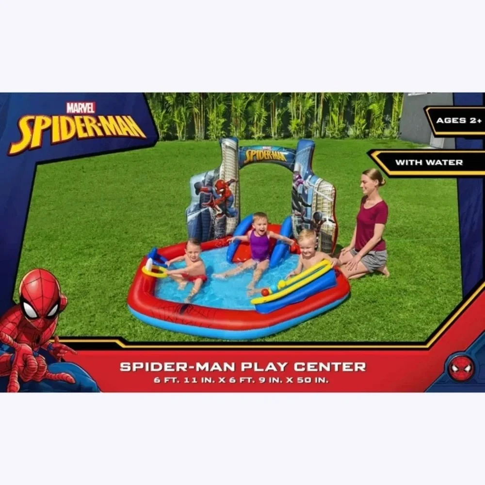 Bestway: Spider-Man Inflatable Water Play Center - 6'11"x6'9"x50". NWT in box. - Picture 2 of 10
